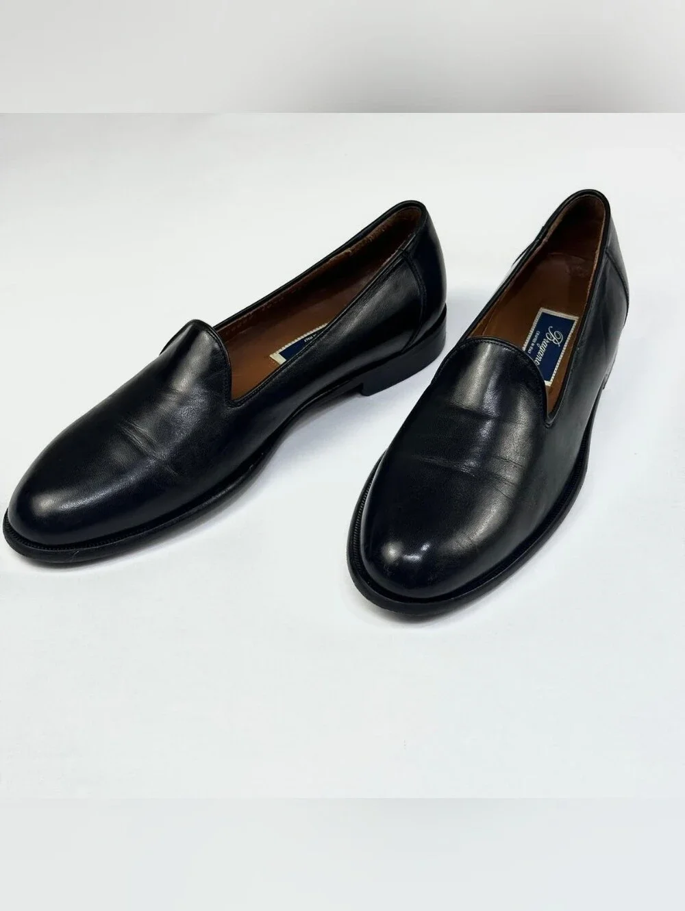Bragano Cole Haan Italian Mens 10.5 N Black Leather Venetians Slip On Loafers